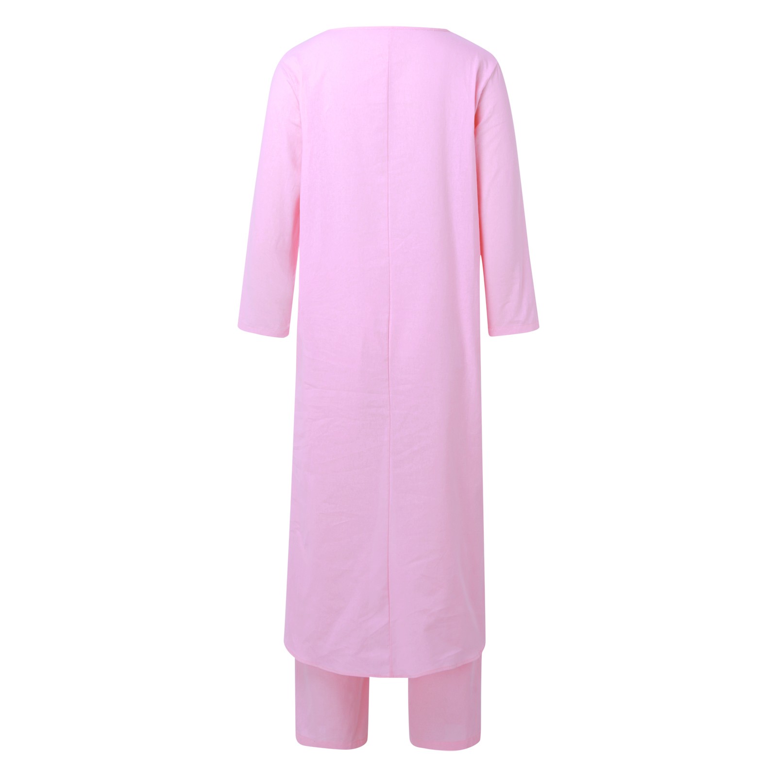 thumbnail image 5 of Traje de dos piezas de moda 2025 para mujer: top de manga larga irregular y pantalones de pierna ancha. Conjunto informal de estilo oriental., 5 of 8